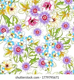 Abstract elegance seamless pattern with floral background