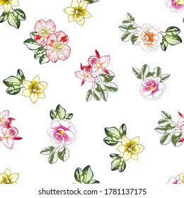 Abstract elegance seamless pattern with floral background