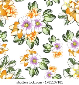 Abstract elegance seamless pattern with floral background