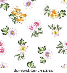 Abstract elegance seamless pattern with floral background