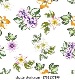 Abstract elegance seamless pattern with floral background