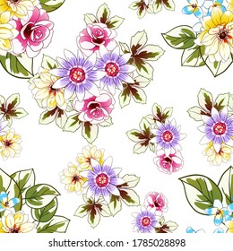Abstract elegance seamless pattern with floral background