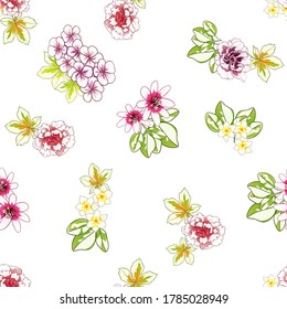 Abstract elegance seamless pattern with floral background