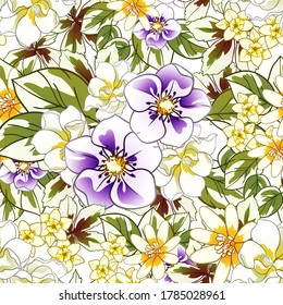 Abstract elegance seamless pattern with floral background