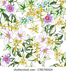 Abstract elegance seamless pattern with floral background