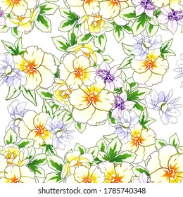 Abstract elegance seamless pattern with floral background