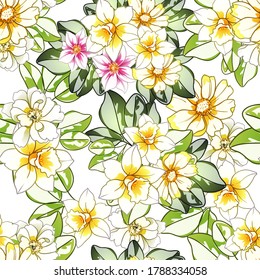 Resumen de la elegancia sin problemas con fondo floral