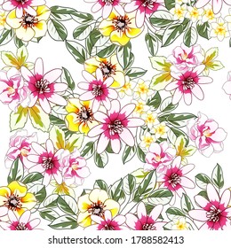Abstract elegance seamless pattern with floral background