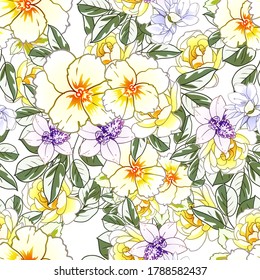 Abstract elegance seamless pattern with floral background