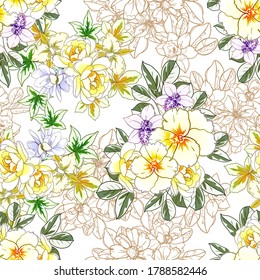 Abstract elegance seamless pattern with floral background