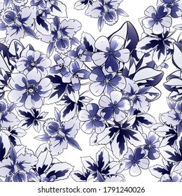 Abstract elegance seamless pattern with floral background