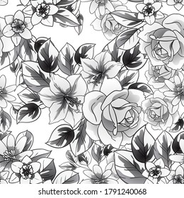 Abstract elegance seamless pattern with floral background