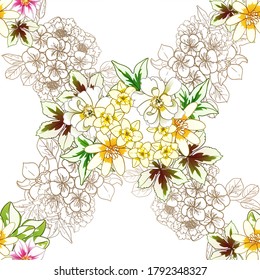 Abstract elegance seamless pattern with floral background