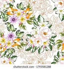 Resumen de la elegancia sin problemas con fondo floral