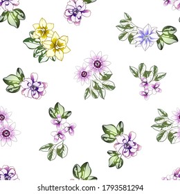 Abstract elegance seamless pattern with floral background