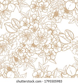 Abstract elegance seamless pattern with floral background