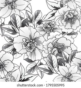 Abstract elegance seamless pattern with floral background