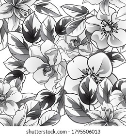Abstract elegance seamless pattern with floral background