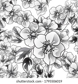 Abstract elegance seamless pattern with floral background