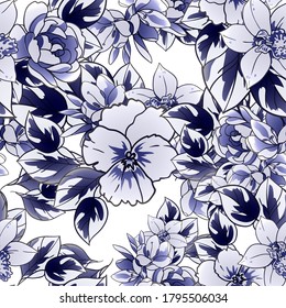 Abstract elegance seamless pattern with floral background