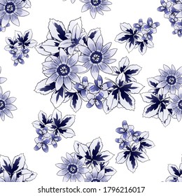 Abstract elegance seamless pattern with floral background