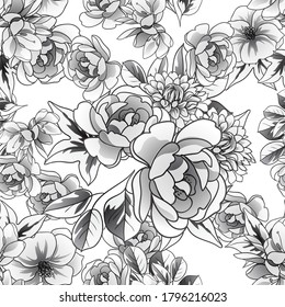 Abstract elegance seamless pattern with floral background