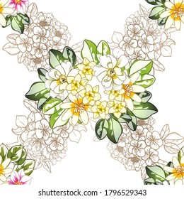 Abstract elegance seamless pattern with floral background