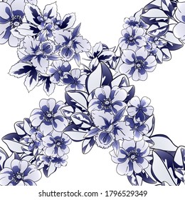 Abstract elegance seamless pattern with floral background