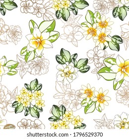 Abstract elegance seamless pattern with floral background