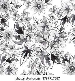 Abstract elegance seamless pattern with floral background