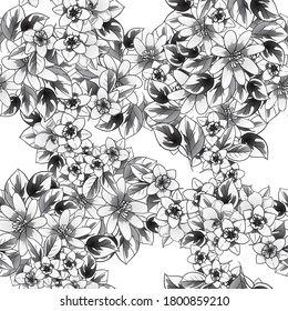 Abstract elegance seamless pattern with floral background