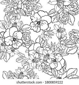 Abstract elegance seamless pattern with floral background