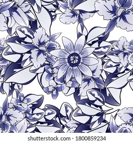 Abstract elegance seamless pattern with floral background