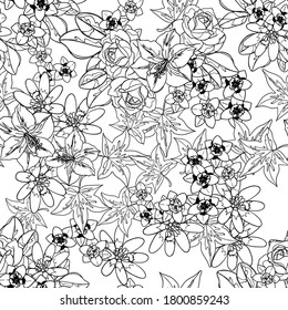 Abstract elegance seamless pattern with floral background