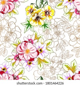 Resumen de la elegancia sin problemas con fondo floral