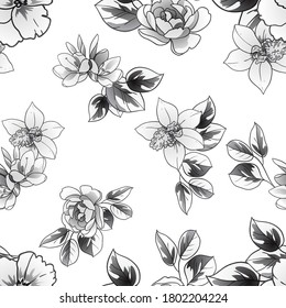 Abstrakte Eleganz, nahtloses Muster mit floralem Hintergrund