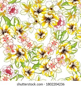 Abstract elegance seamless pattern with floral background