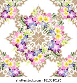Abstract elegance seamless pattern with floral background