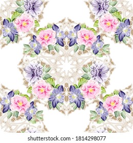 Abstract elegance seamless pattern with floral background