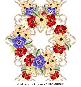 Abstract elegance seamless pattern with floral background