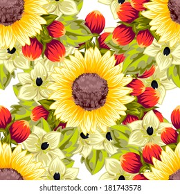 Abstract Elegance Seamless pattern with floral background