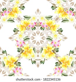 Abstract elegance seamless pattern with floral background