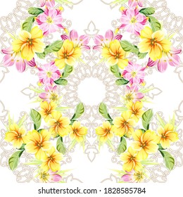 Abstract elegance seamless pattern with floral background