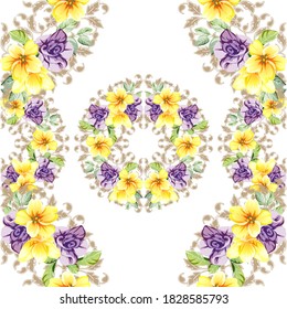 Abstract elegance seamless pattern with floral background