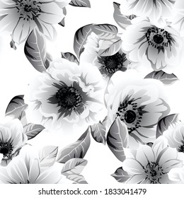 Abstract elegance seamless pattern with floral background