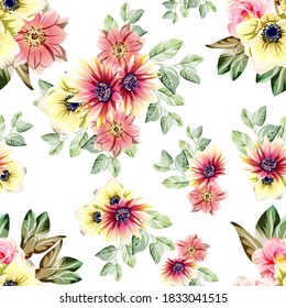Abstract elegance seamless pattern with floral background