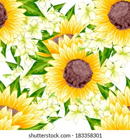 Abstract Elegance Seamless pattern with floral background