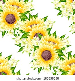 Abstract Elegance Seamless pattern with floral background
