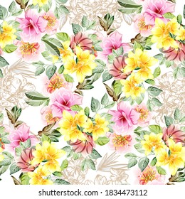 Abstract elegance seamless pattern with floral background