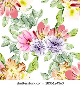 Abstract elegance seamless pattern with floral background